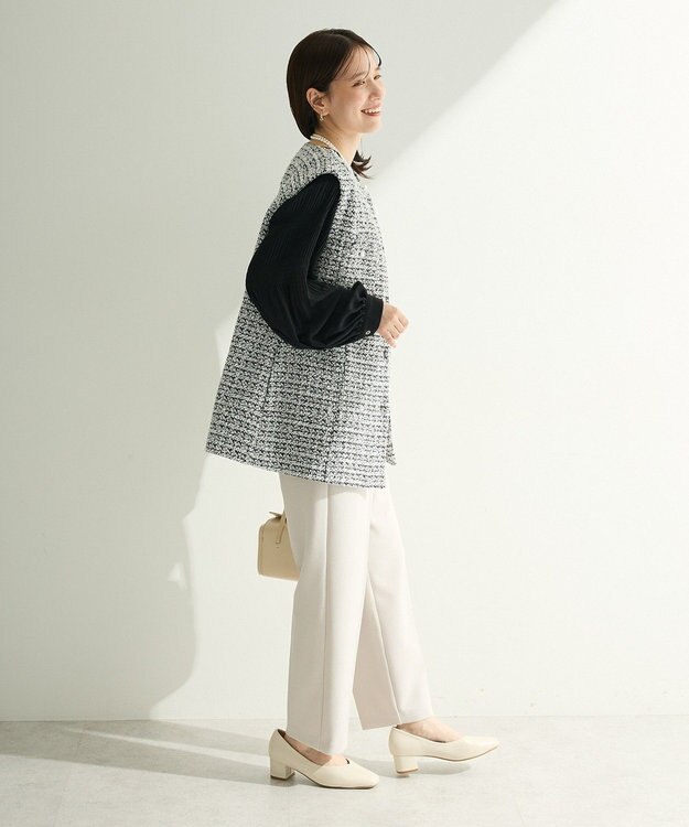 Green Parks Ｏ．袖プリーツブラウス Black