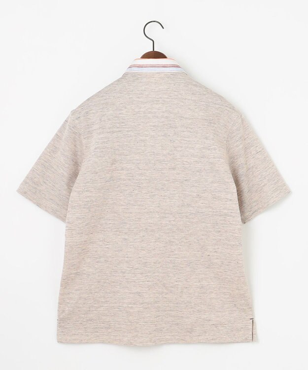 JOSEPH ABBOUD 【リネン素材/吸水速乾/日本素材】リネンハニカム ダディ ポロシャツ ベージュ×ストライプ