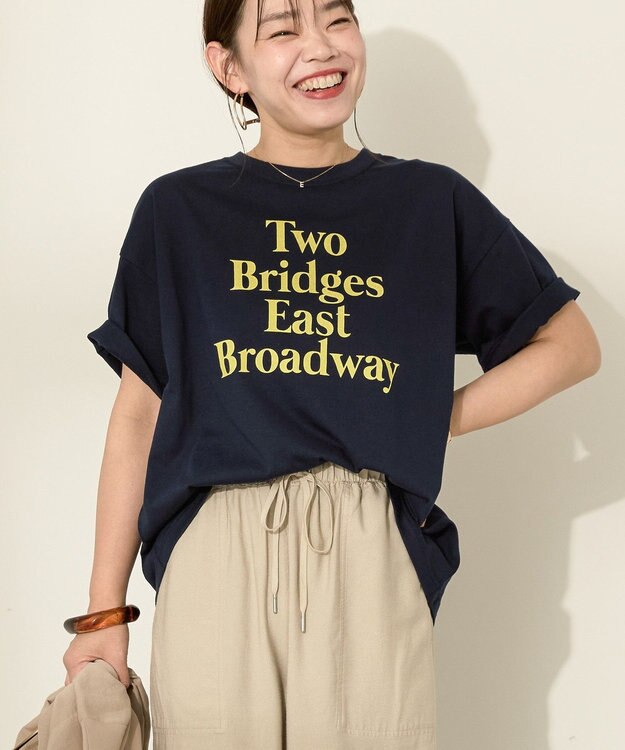 AMERICAN HOLIC カラーロゴTシャツ Navy