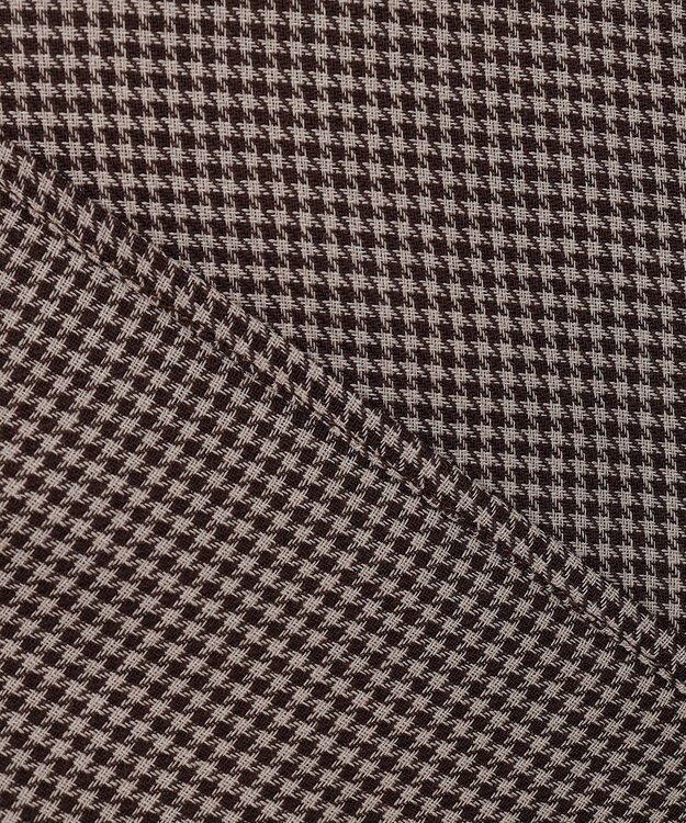 自由区 【セットアップ対応・洗える】ハイツイストビエラボウタイ ブラウス ブラウン系チェック