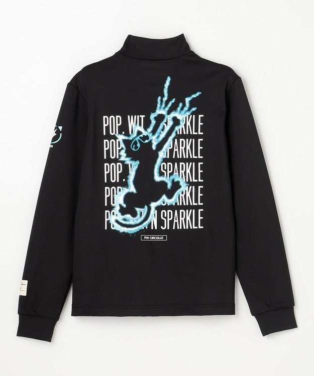 PW CIRCULUS 【吸水速乾 / UV遮蔽率99.9% UVカット / ストレッチ】【WOMEN】アニマルグラフィックロングスリーブモックT ゴルフウェア レディース ブラック系