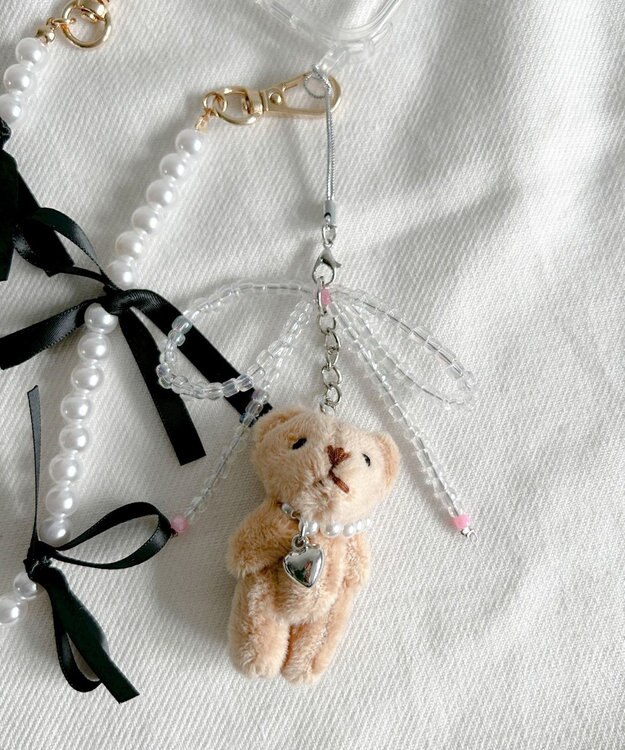 WEGO リボンアニマルストラップキーホルダー 柄1