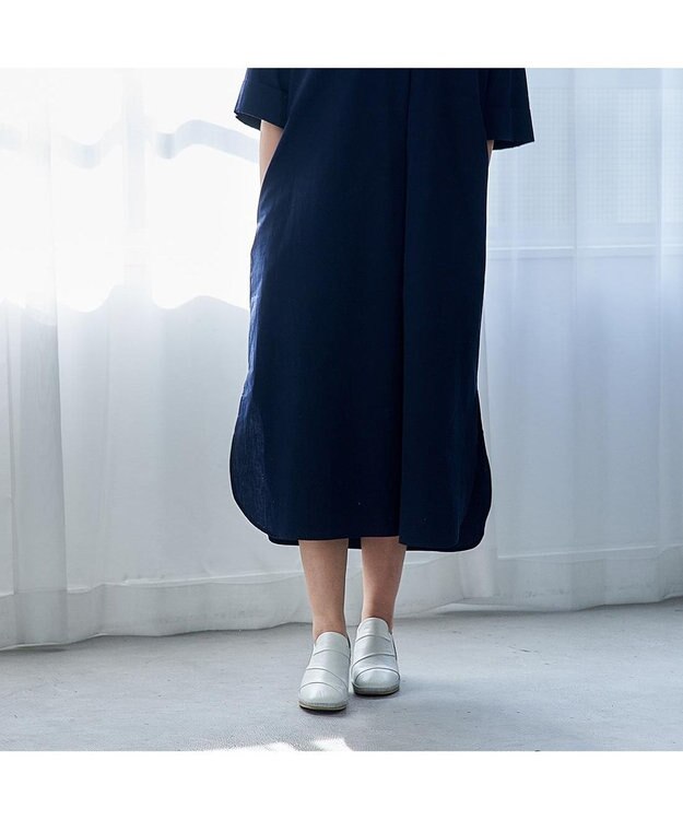 MODE ET JACOMO <D'ICI>レイヤードウェッジソールスリッポン ホワイトコンビ