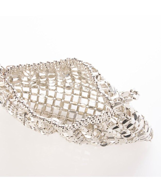 UNBILLION カシュカシュ cachecache / メタリック竹ビーズ手提げバッグ シルバー