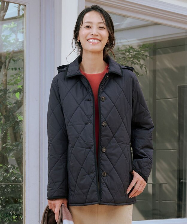 J.PRESS LADIES S 【2way】プレミアムBasic キルティング コート ネイビー系
