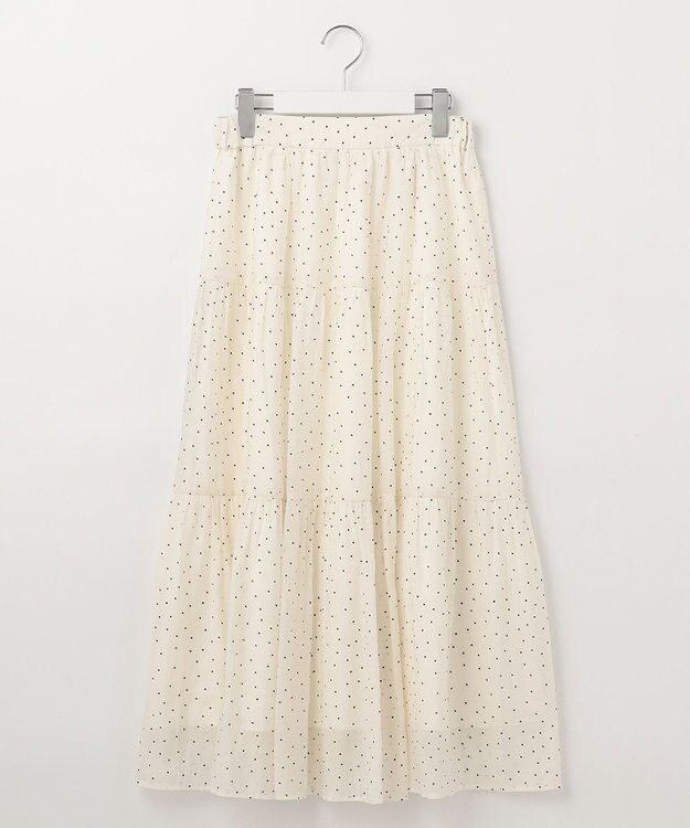 Feroux ドットティアード スカート アイボリー系1