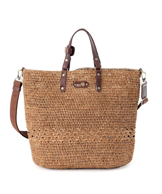 IBIZA ラフィア　2WAYバッグ 濃茶