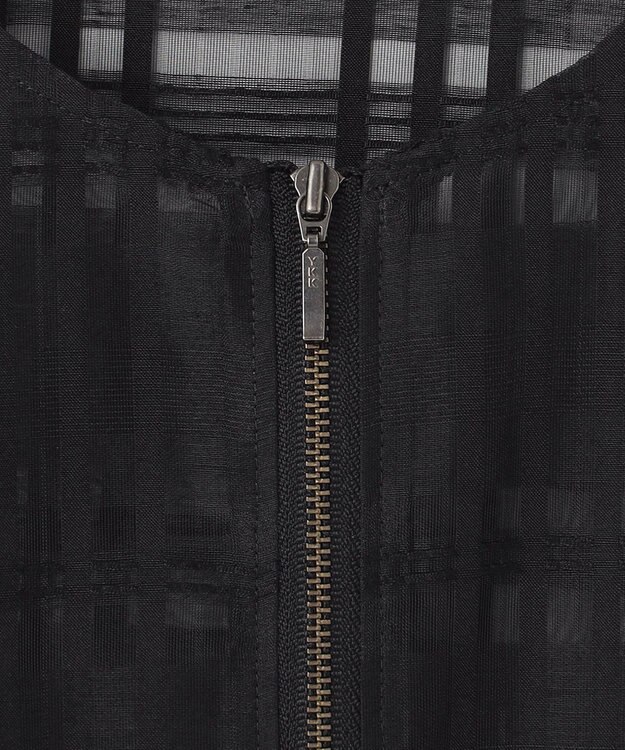 ICB 【洗える】シアードビーチェックブルゾン ブラック系チェック