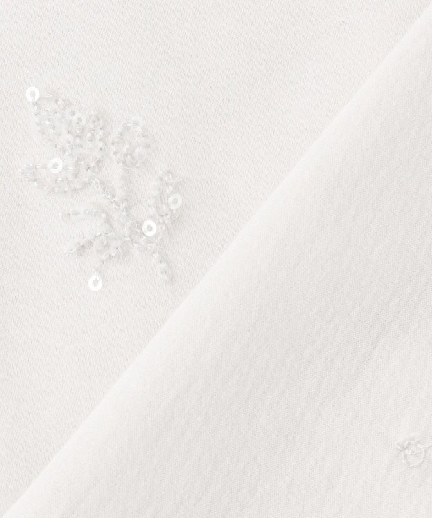 J.PRESS LADIES S 【洗える】スパンコール Ｔシャツ グレージュ系