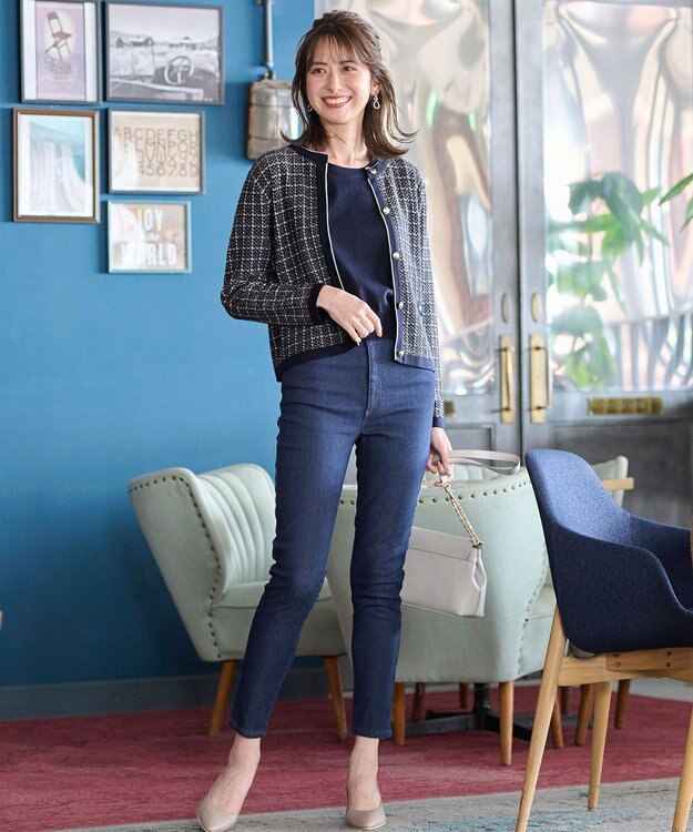 ANY SIS 【洗える/裏起毛】スフレ デニム インディゴ