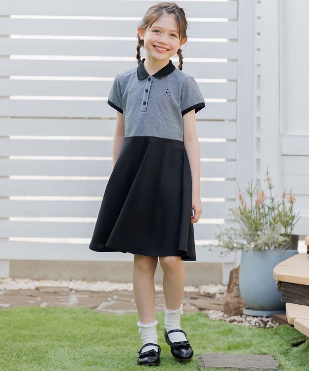 組曲 KIDS  【110-140㎝】 COOLMAXカノコワンピース ブラック