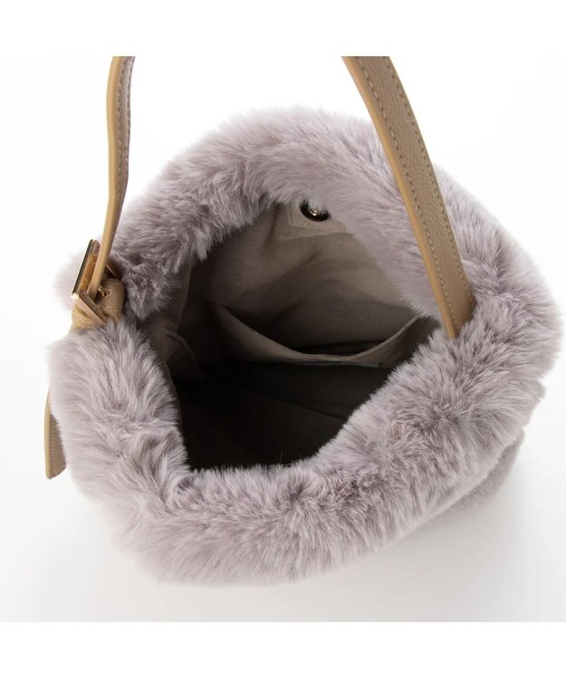 UNBILLION cachecache エコファーワンハンドルミニトートバッグ グレー