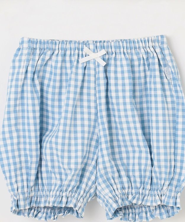 組曲 KIDS 【80-90㎝】ギンガム セットアップ ブルー系3
