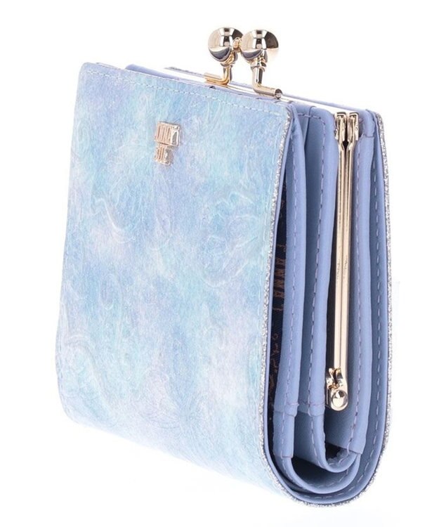 ANNA SUI パピヨン 口金二つ折り財布 ライトブルー