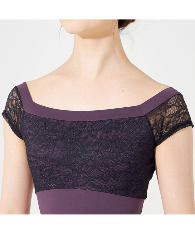 Chacott 【AKANE TAKADA】フレンチスリーブレオタード ブラックベリー