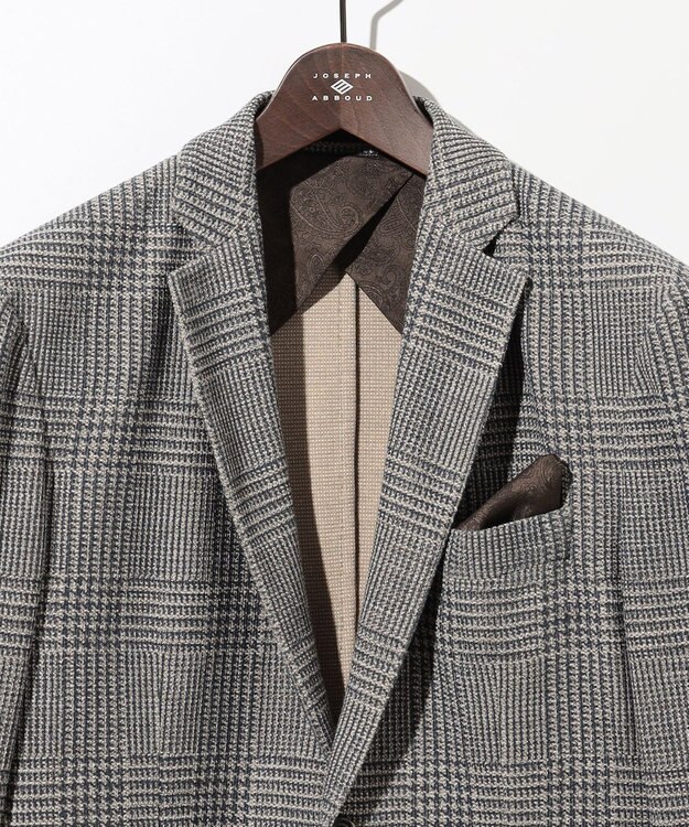JOSEPH ABBOUD 【イタリア素材/軽量/ストレッチ】サマーツィードジャージー千鳥プリント ジャケット ベージュ系4