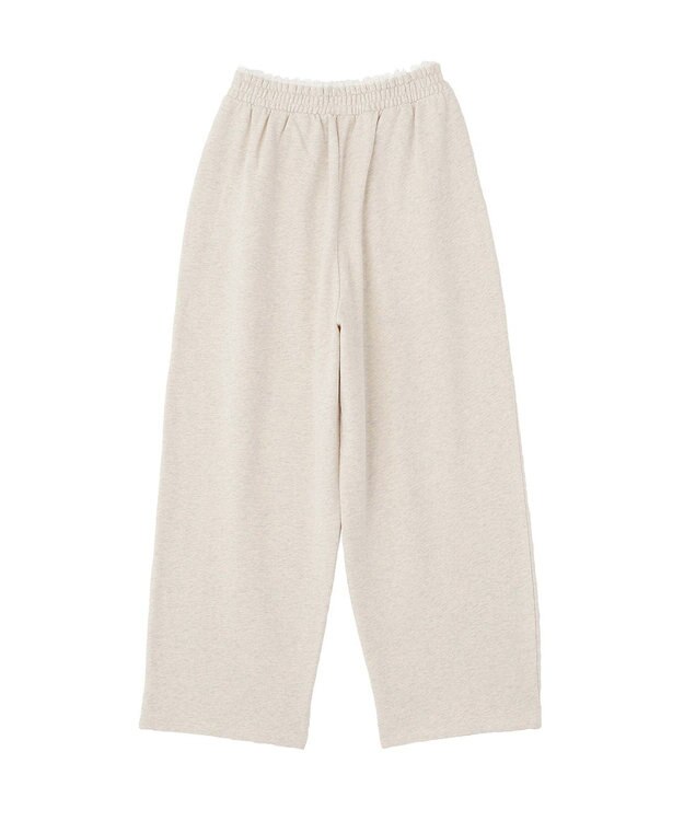 earth music&ecology レースレイヤード風スウェットパンツ Oatmeal