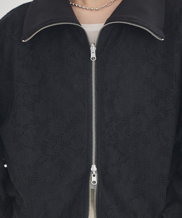 earth music&ecology 【WEB・一部店舗限定】レースリバーシブルブルゾン Black