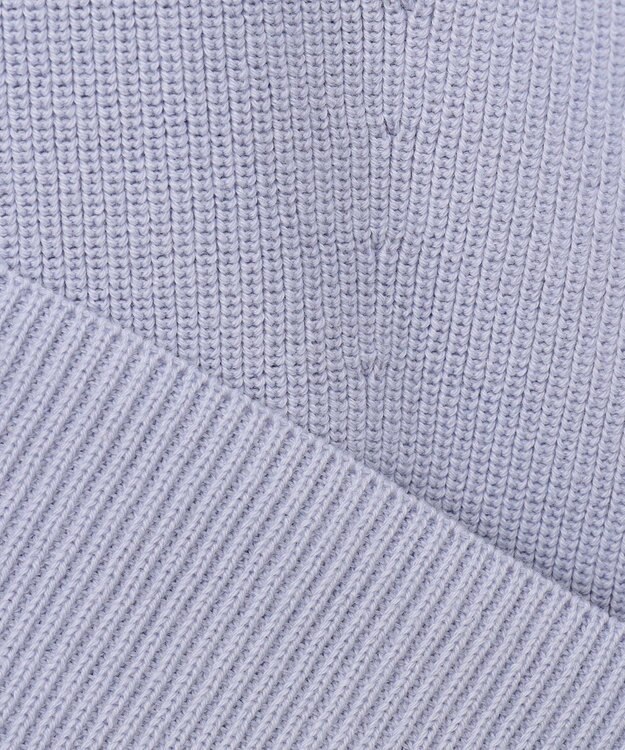 23区 S 【洗える】コンパクトコットンポリエステル Vネック ニット ライラック系