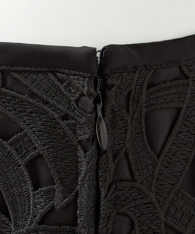 23区 L 【エステータ】ジオメトリックレース スカート ブラック系