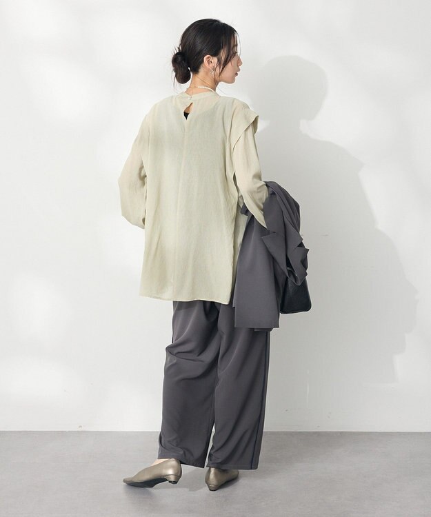 CRAFT STANDARD BOUTIQUE ヴィンテージボイルショルダータックブラウス Khaki