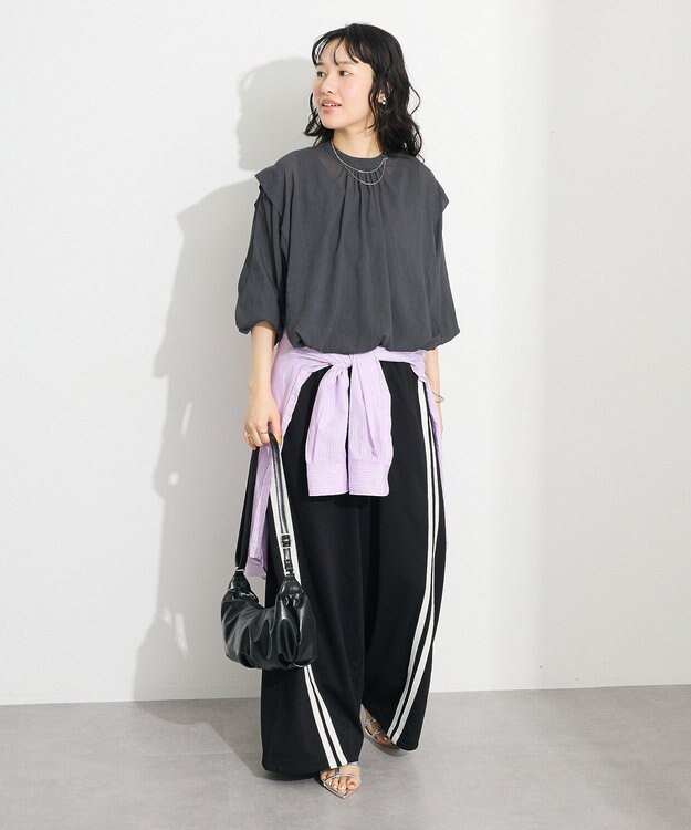 CRAFT STANDARD BOUTIQUE ヴィンテージボイルショルダータックブラウス Charcoal Gray