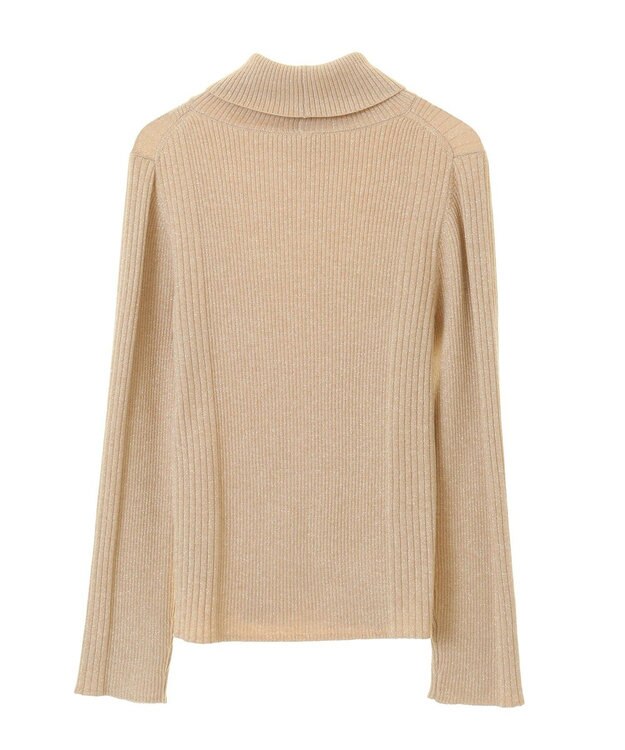 earth music&ecology ラメタートルネックニットプルオーバー Gold