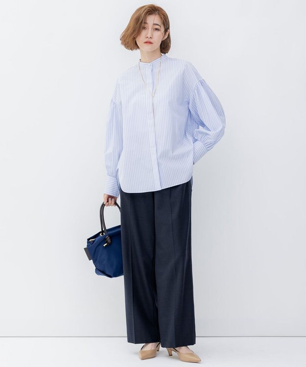 23区 L ウーステッドウールツイル マリン パンツ グレー系