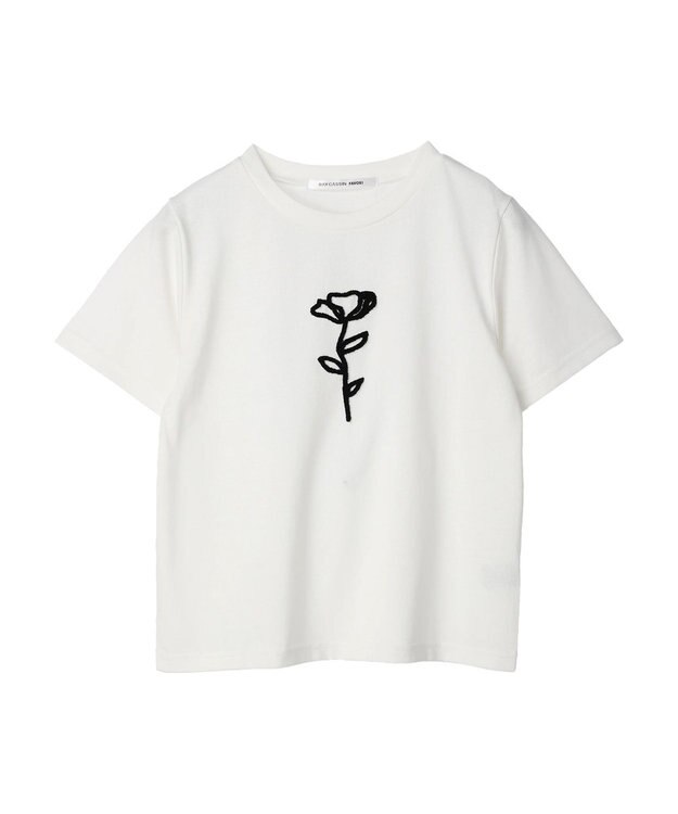 Green Parks ・ＲＡＹ　ＣＡＳＳＩＮ　フラワーサガラ刺繍Ｔシャツ Off White
