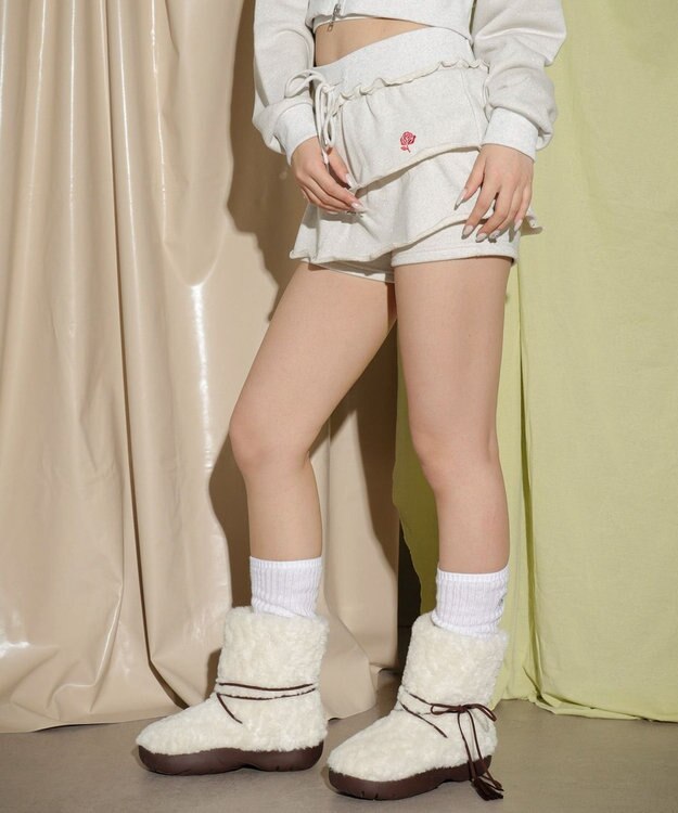 WEGO ティアードビジューミニスカパン オートミール