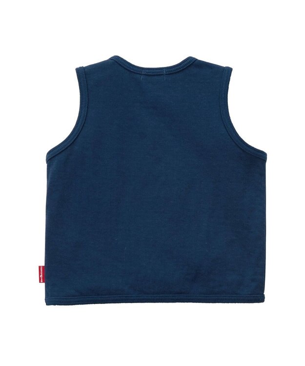 MIKI HOUSE HOT BISCUITS 【70-110cm】 接結天竺素材 ベスト 紺