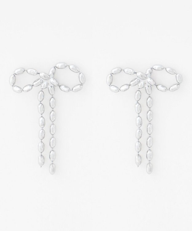ANY 【WEB限定】リボンピアス（両耳用） シルバー