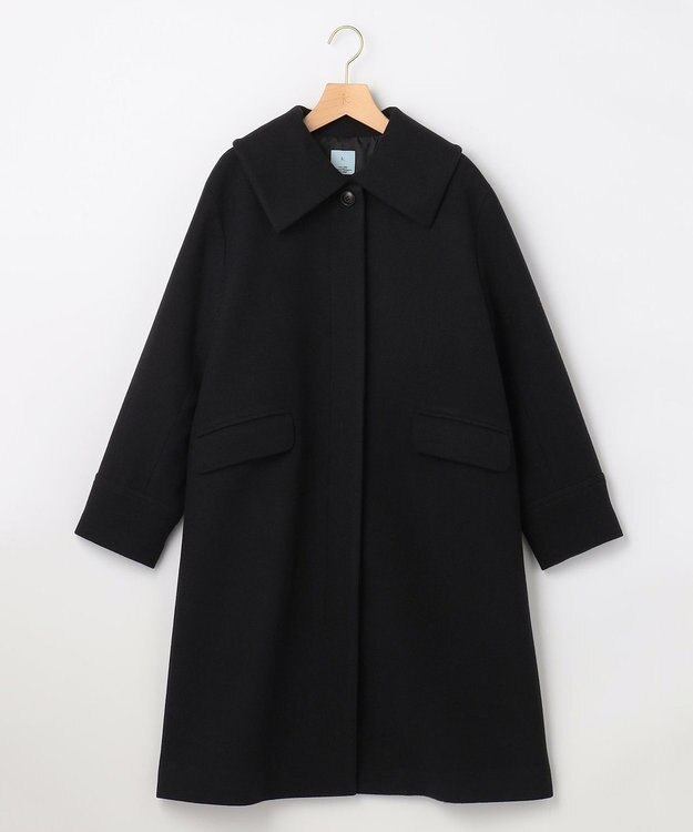 組曲 ウールモッサステンカラー コート ブラック系