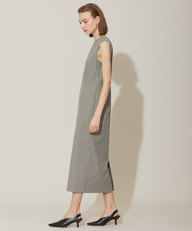 ICB 【接触冷感・UVケア・撥水・洗える】 LooseWeave ノースリーブワンピース モスグレー系