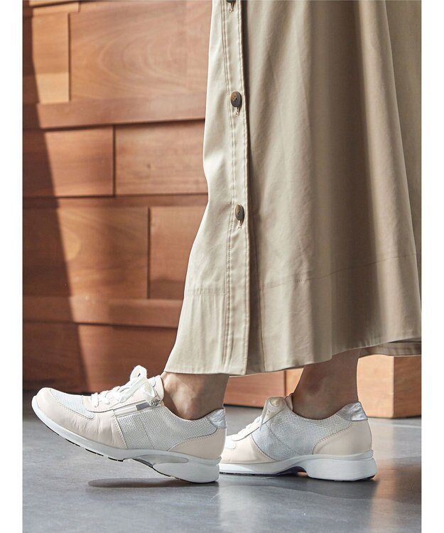 ASICS WALKING ペダラ スニーカー ジップ レディース 2E ホワイト系