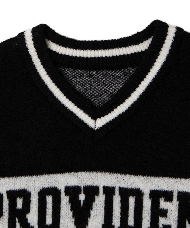 WEGO ナンバリングラインフラッフィーニット ブラックその他