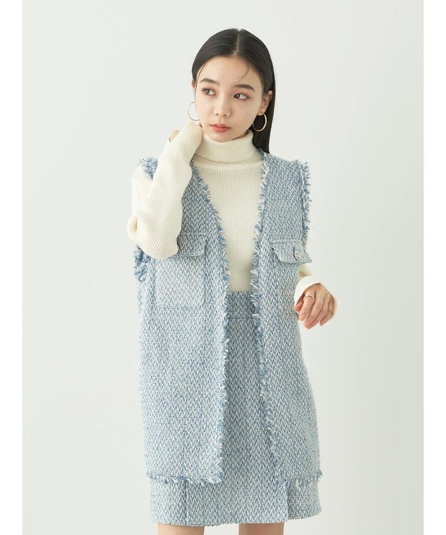 earth music&ecology ツイードジレ Blue