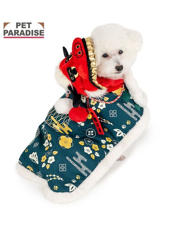 PET PARADISE ペットパラダイス 獅子舞 コート 小型犬 グリーン