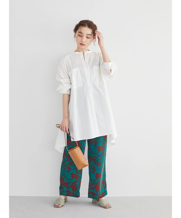 AMERICAN HOLIC ラグランＷポケットオーバーシャツチュニック Off White