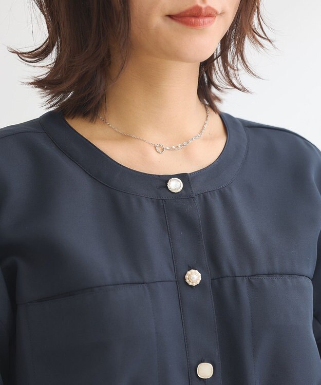 Green Parks ・ＥＬＥＮＣＡＲＥ　ＤＵＥ　イロイロ釦ワンピース Navy