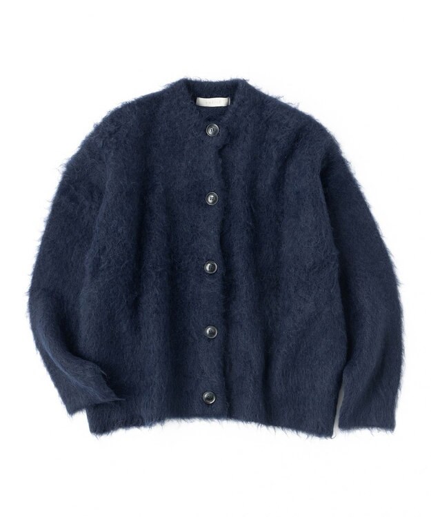 UNFILO 【洗える】アルパカシャギー カーディガン ネイビー