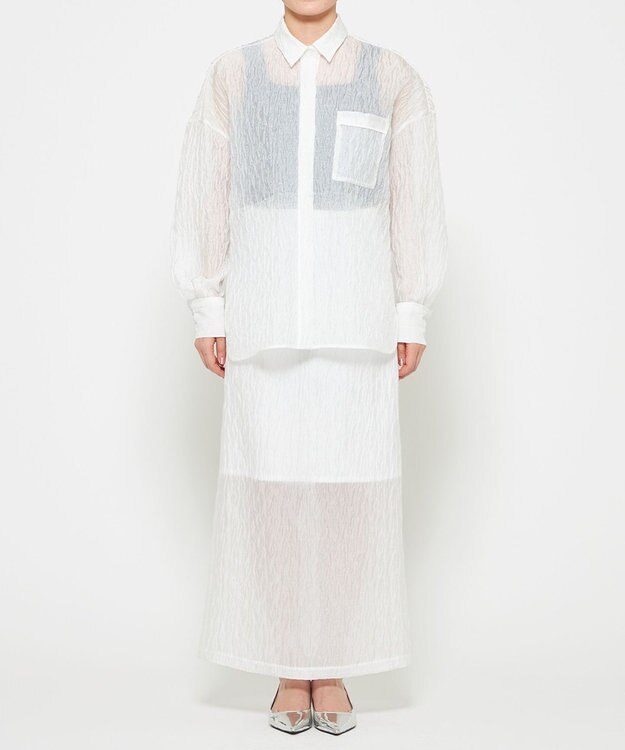 uncrave 【佐藤晴美さん着用】シアー ジャガード シャツ オフ