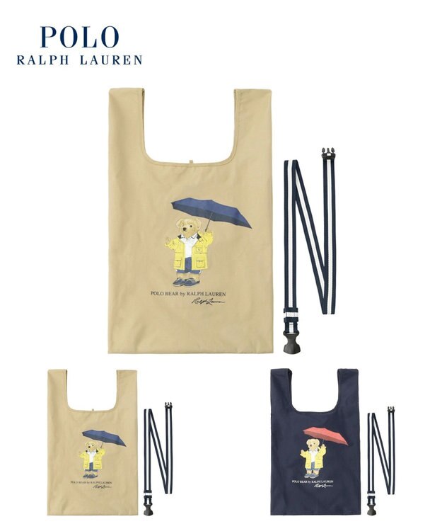 MOONBAT 【撥水】POLO RALPH LAUREN ベルト付きレインバッグ レインベア ベージュ