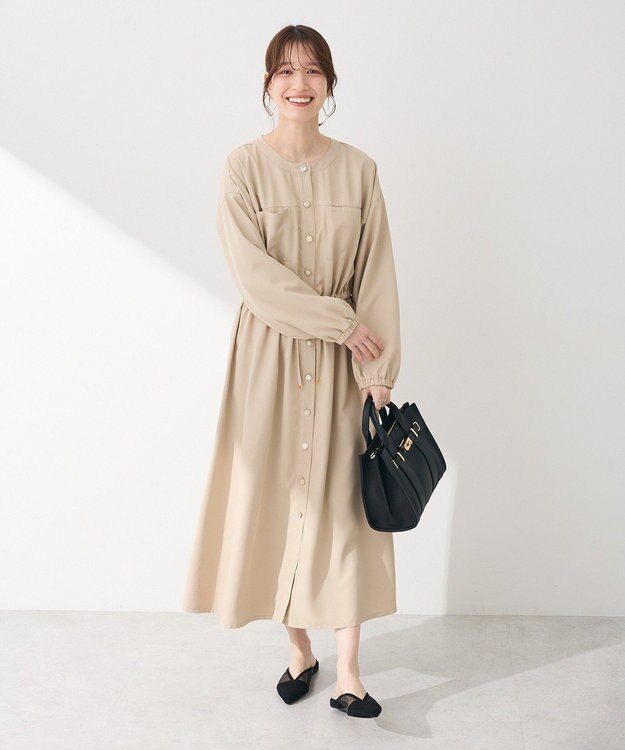 Green Parks ・ＥＬＥＮＣＡＲＥ　ＤＵＥ　イロイロ釦ワンピース Beige