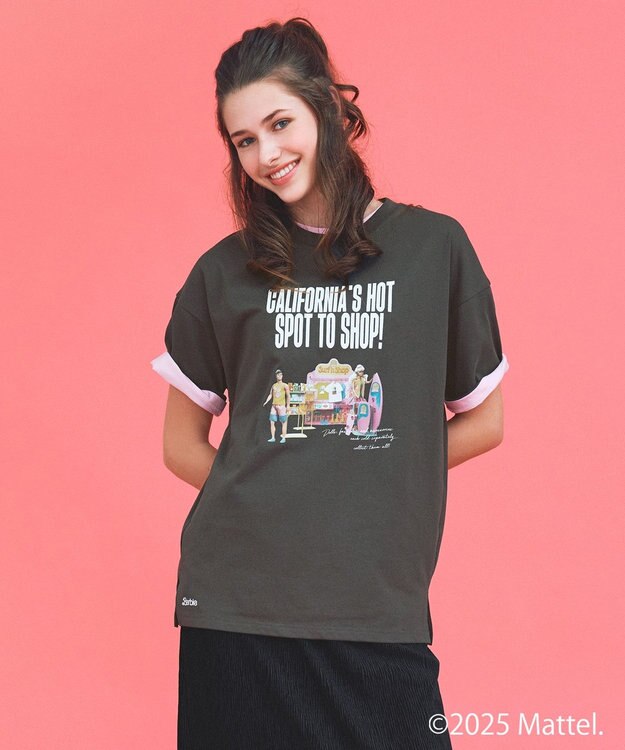 ANY 【Barbie(TM)】ロゴTシャツ チャコール