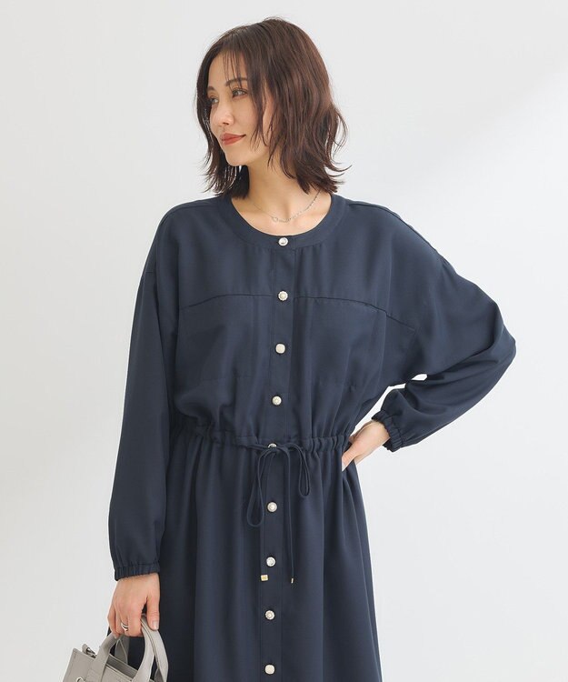 Green Parks ・ＥＬＥＮＣＡＲＥ　ＤＵＥ　イロイロ釦ワンピース Navy