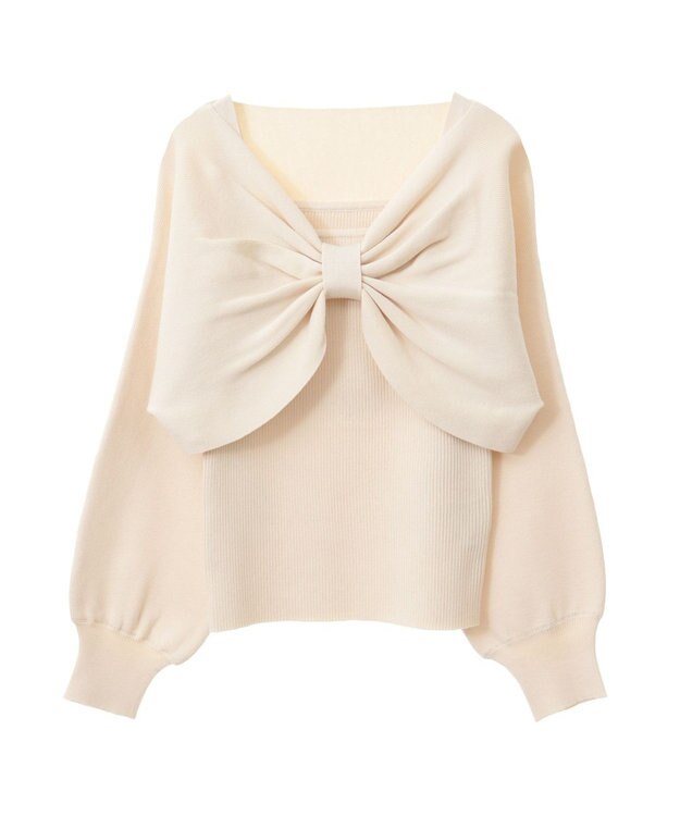 earth music&ecology 【WEB限定】リボンニットアンサンブル Ivory