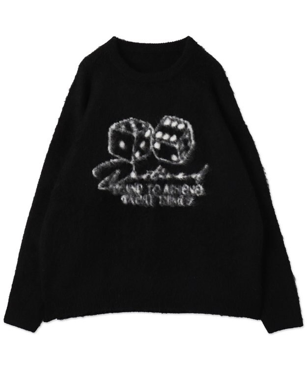 WEGO 【ユニセックス着用ITEM/MLサイズ展開】シャギーグラフィックプルオーバー ブラック