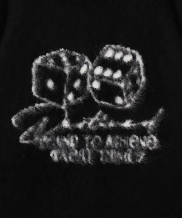 WEGO 【ユニセックス着用ITEM/MLサイズ展開】シャギーグラフィックプルオーバー ブラック