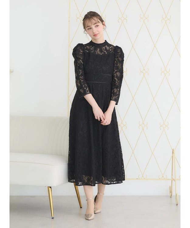 earth music&ecology 総レースワンピース Black